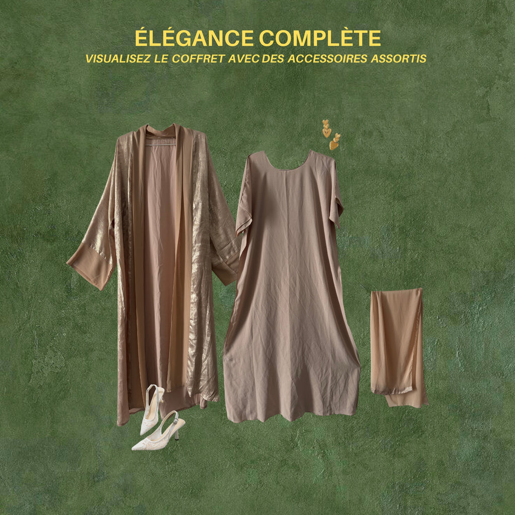 SAFA -Pureté, douceur et héritage (Abaya 3pièces)