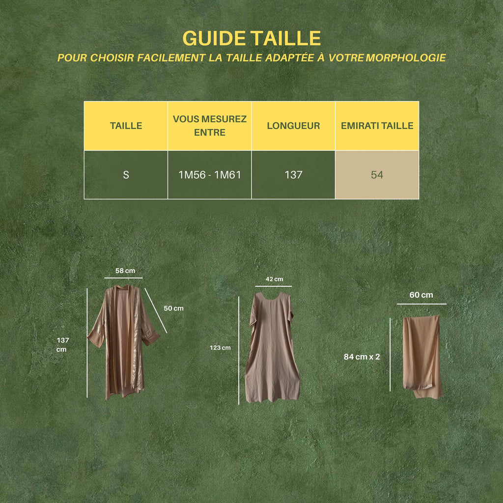 SAFA -Pureté, douceur et héritage (Abaya 3pièces)