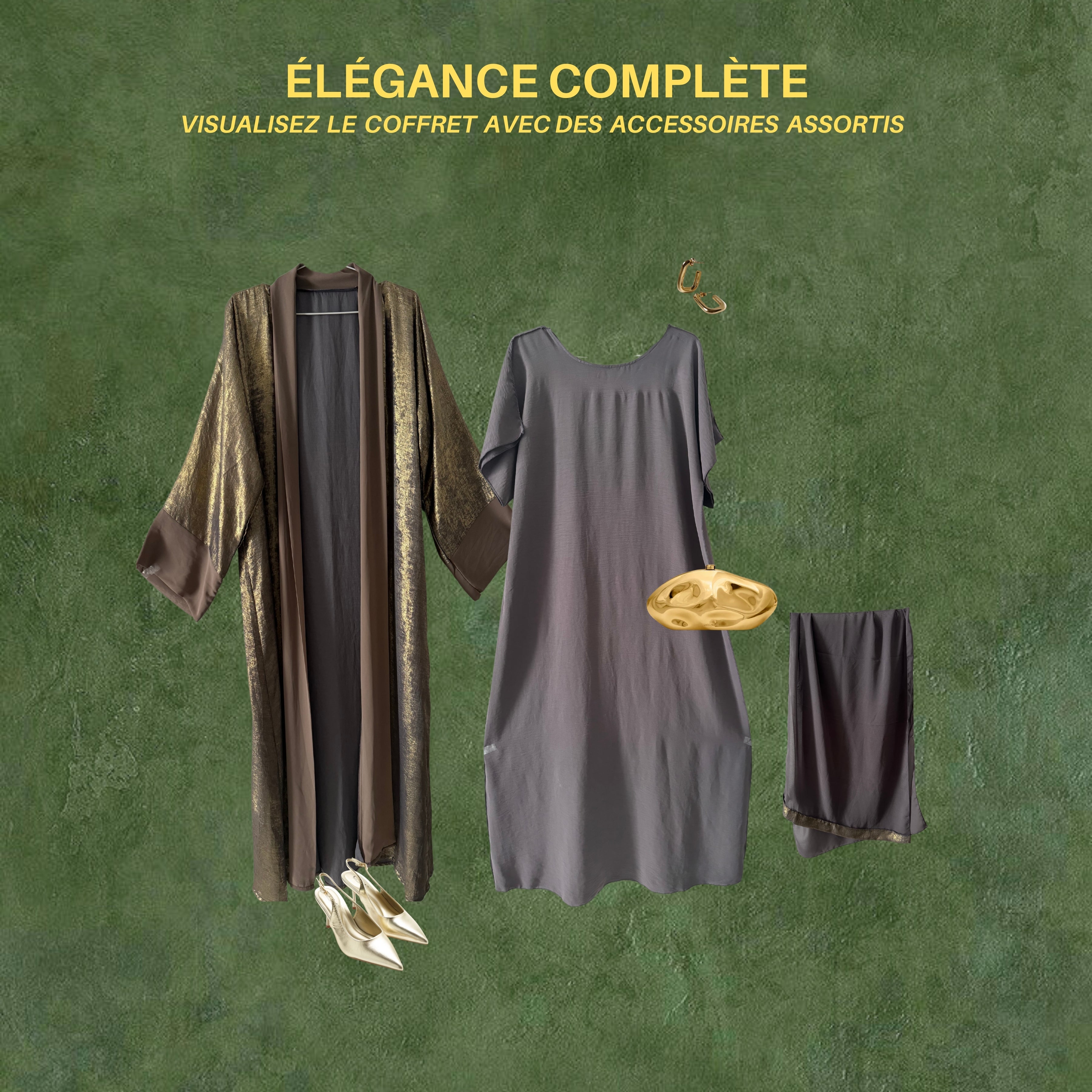 MYA  -Sobriété & Lumière     (Abaya 3pièces)