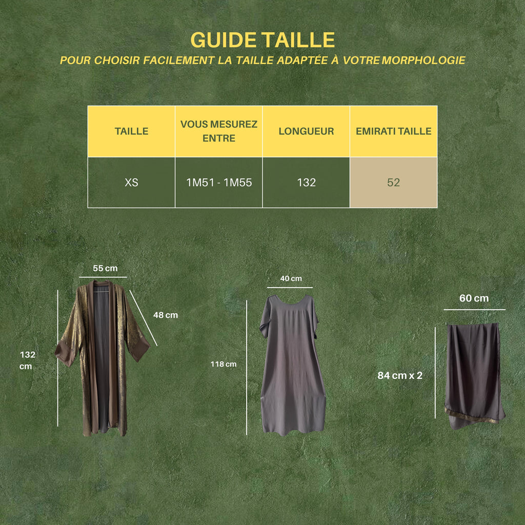 MYA  -Sobriété & Lumière     (Abaya 3pièces)