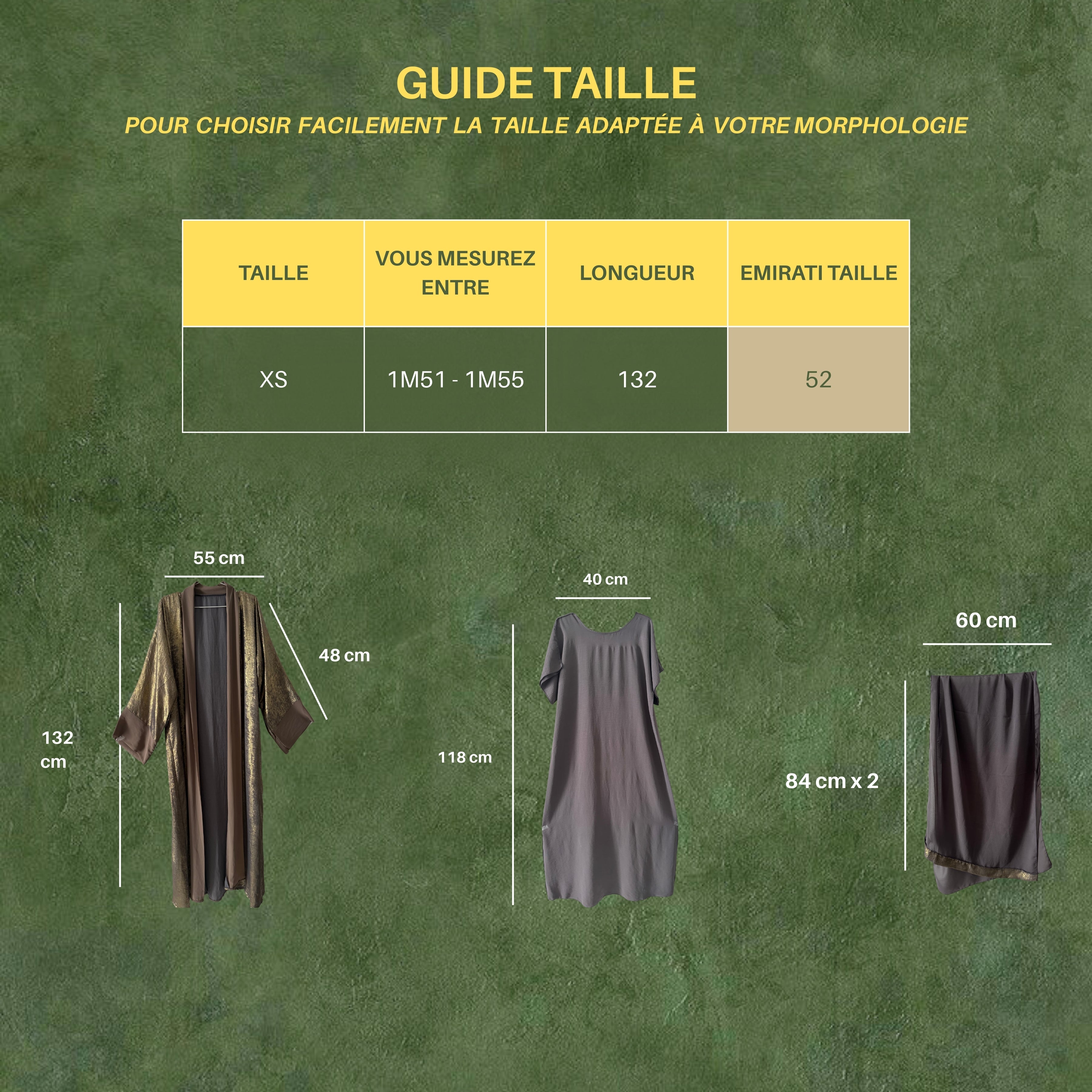 MYA  -Sobriété & Lumière     (Abaya 3pièces)