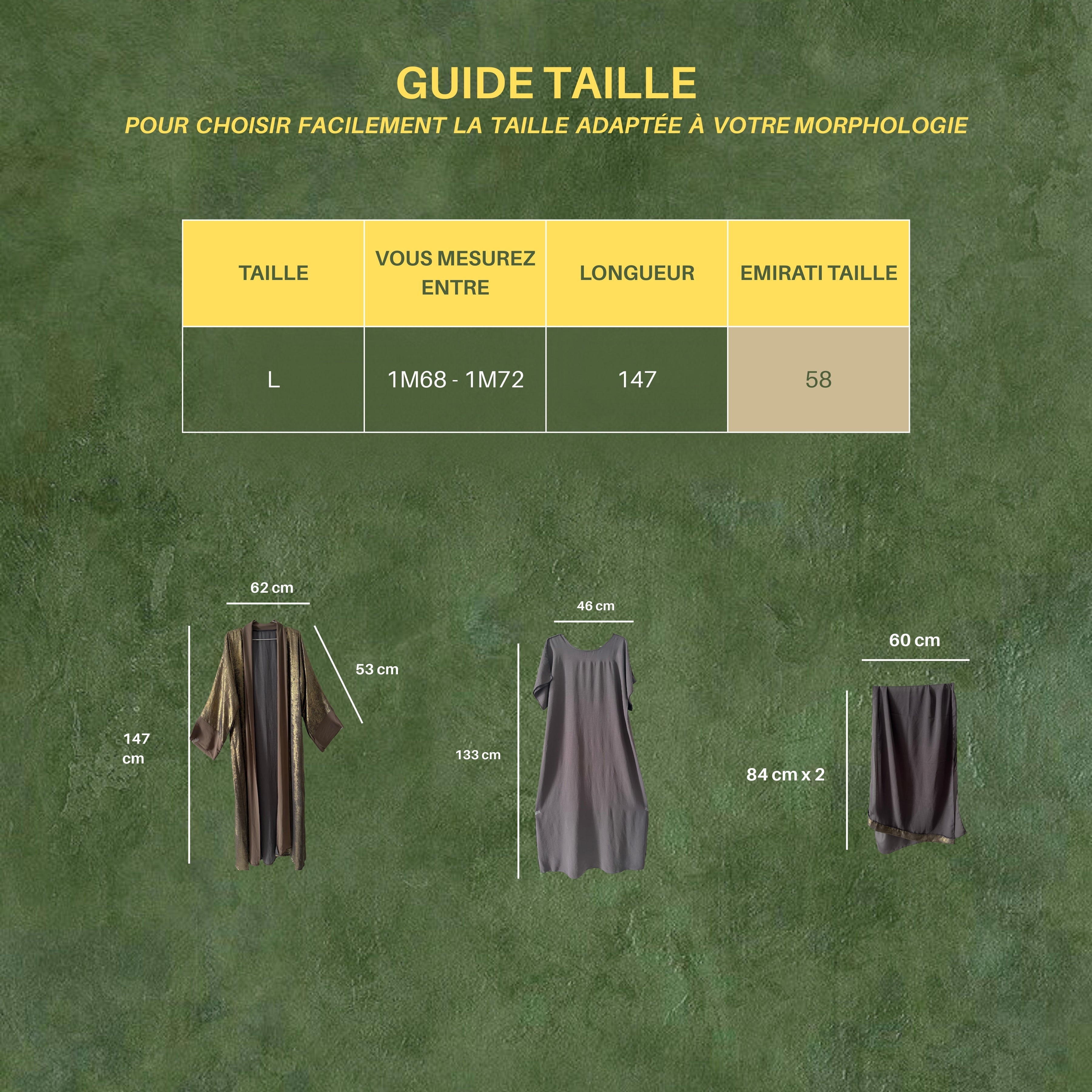 MYA  -Sobriété & Lumière     (Abaya 3pièces)