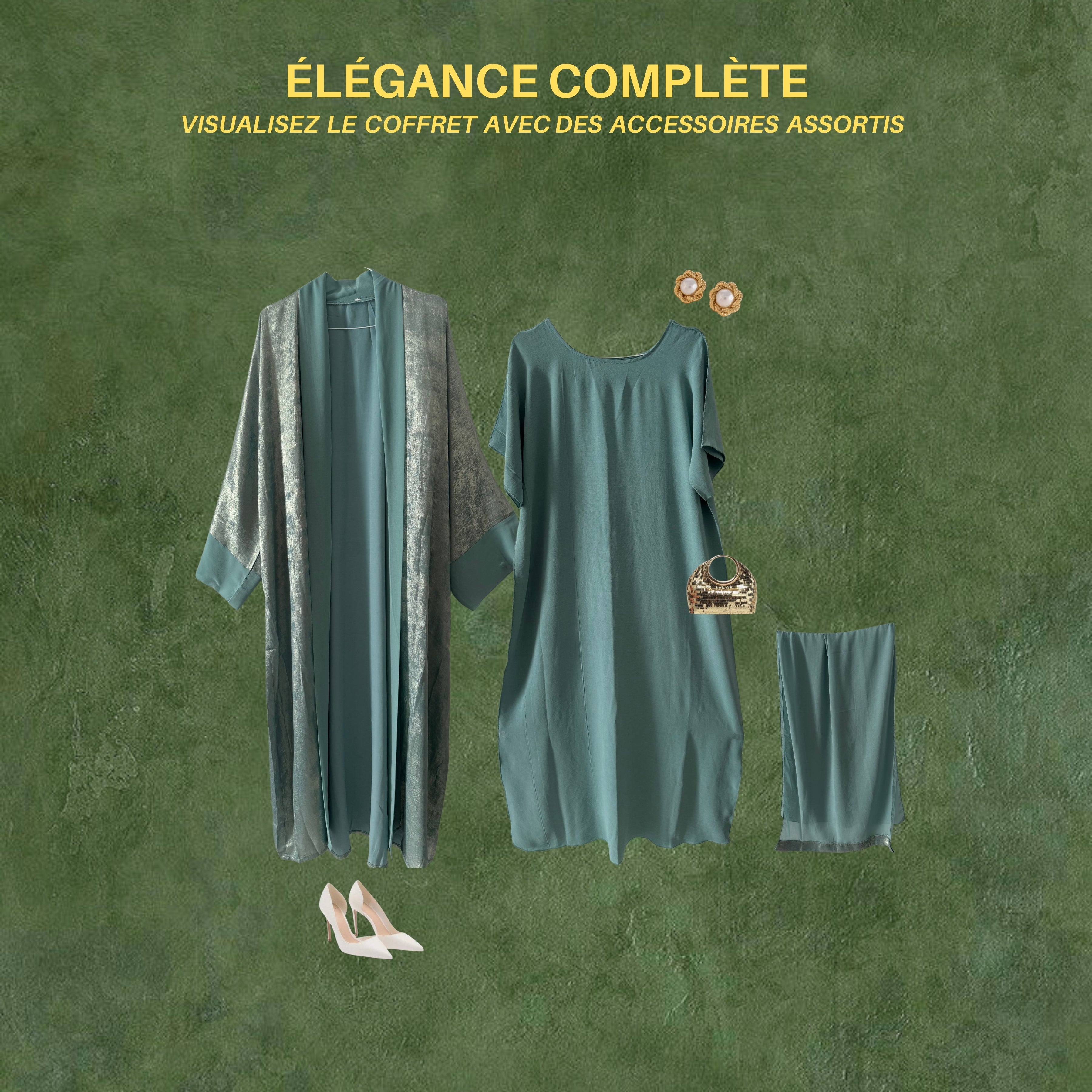 LOUISAK  -Loyauté, douceur et élégance (Abaya 3pièces)